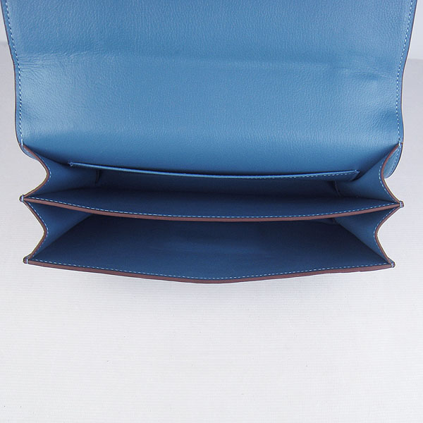 7A Hermes Constance Togo Leather Single Bag Blue Silver Hardware H020 - Click Image to Close